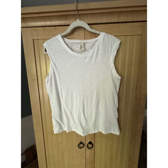 Pact Women's Cotton Featherweight Slub Muscle Tee In White Size Large - Picture 8 of 10